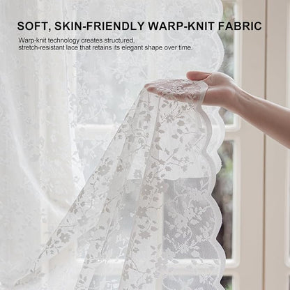 Anmao Vintage Lace Sheer Curtains 63 Inches Long - Image 5