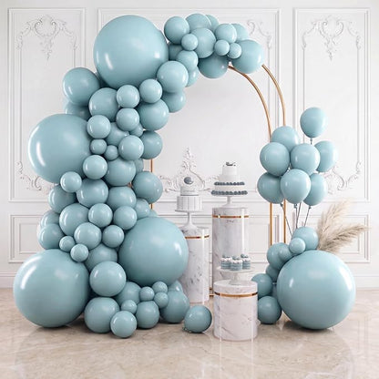 RUBFAC Blue Balloons Different Sizes Dusty Blue Balloons Arch 154pcs | Haze by RUBFAC