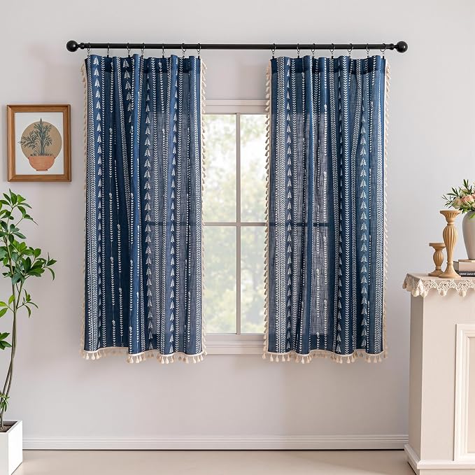 Boho Navy Blue Curtains - Image 8