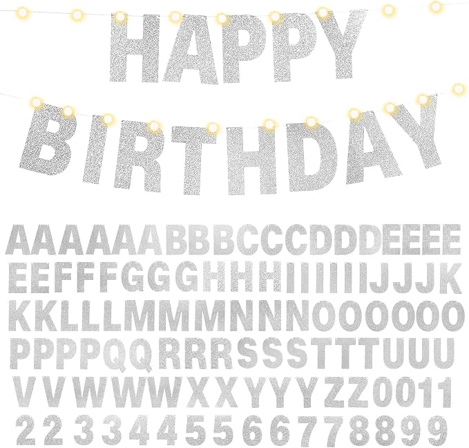 TaoBary 112 Pcs DIY Letter Kit Glitter Customizable Banner Letters Include 107 by TaoBary