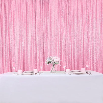 Hahuho Pink Sequin Backdrop Curtain, Banquet Decoration（4 Panels, 2FT x 8FT - Image 8