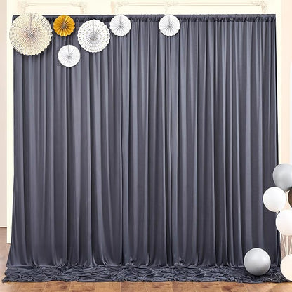 10ft x 10ft Wrinkle Free Charcoal Backdrop Curtains by ENJOYYOURPARTY
