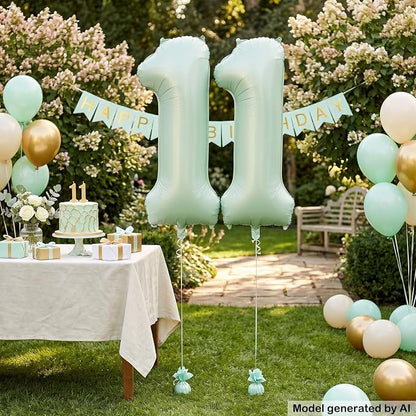 40 Inch Olive Green Number 11 Balloon - Image 4