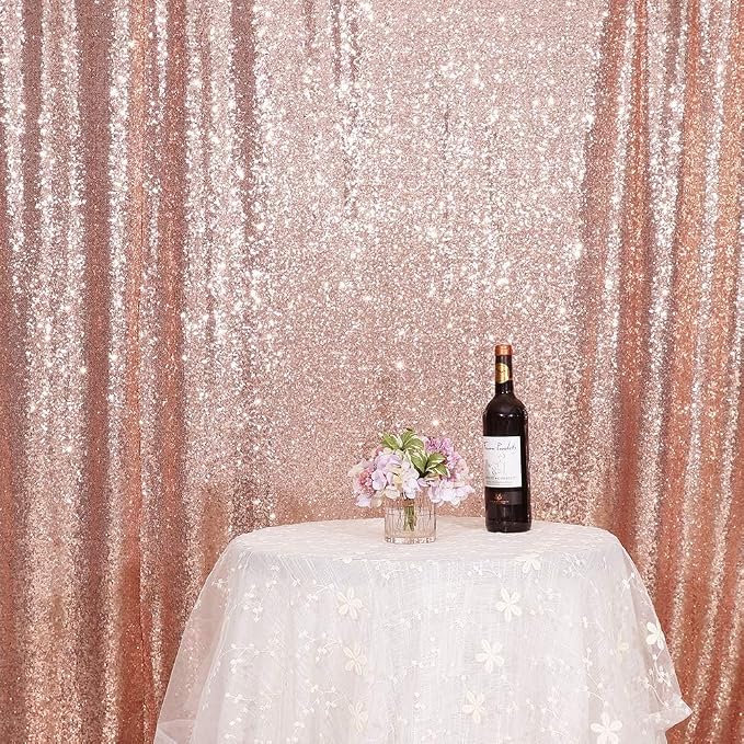 Eternal Beauty Rose Gold 3mm Sequin Backdrop 20x10 Ft - Image 4