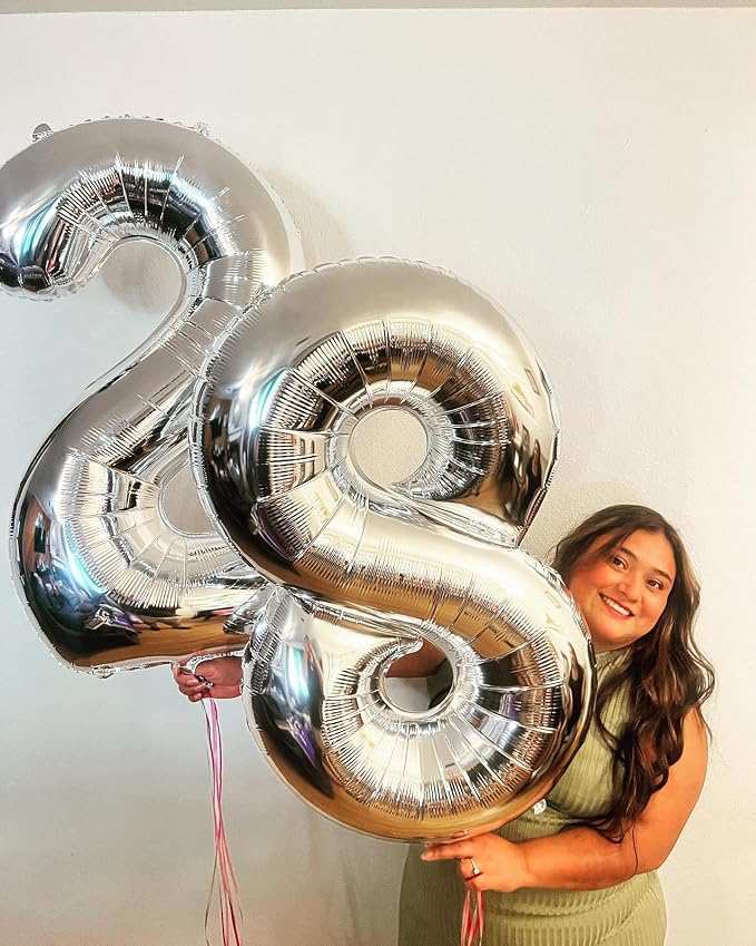 7 Balloon - Pastel Blue Birthday Number Balloons, 40 Inch Decorations | Pastel - Image 2