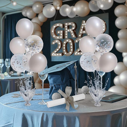 6 Set Silver Table Balloons Centerpiece Stand Kit - Image 2