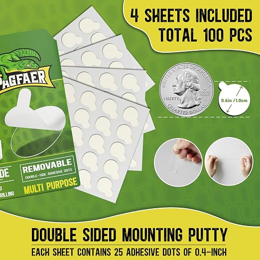 Double Sided Tape Sticky Dot Stickers 100PCS, Removable Sticky Putty No Trace - Image 2