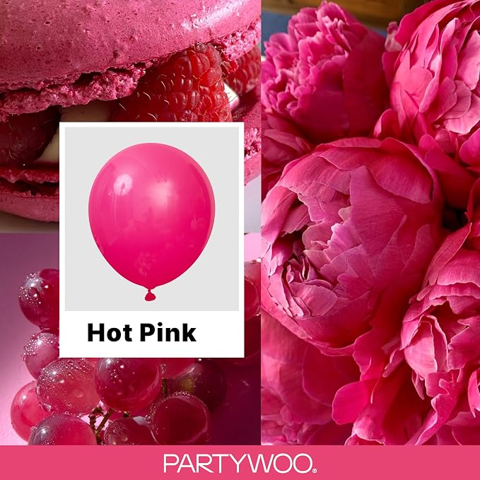 PartyWoo Hot Pink Balloons 85pcs Magenta Fuchsia Color 18 12 10 5 Inch | 18 12 - Image 2