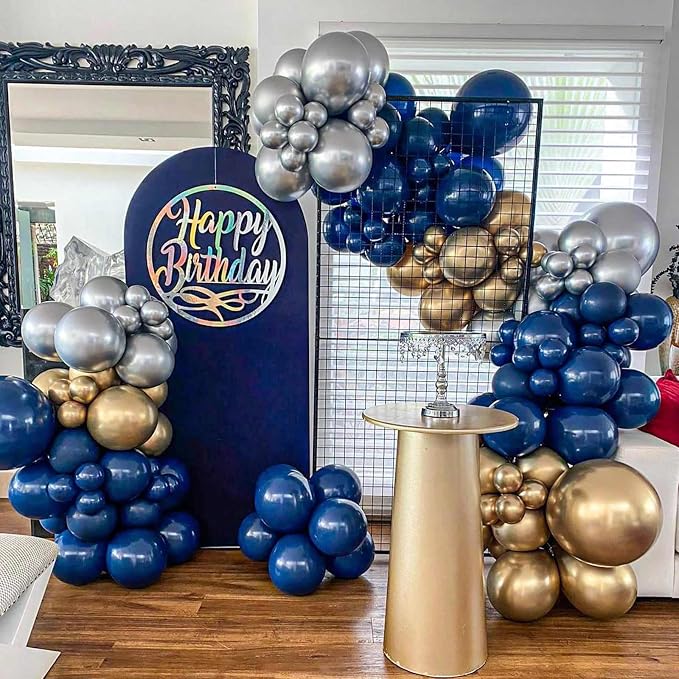10 Pcs 22 Inch Navy Blue Mylar Balloons, Large 4D Giant Round Foil Balloon Big - Image 6