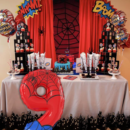 40 Inch Giant Spider Theme Number Foil Balloons - Image 5