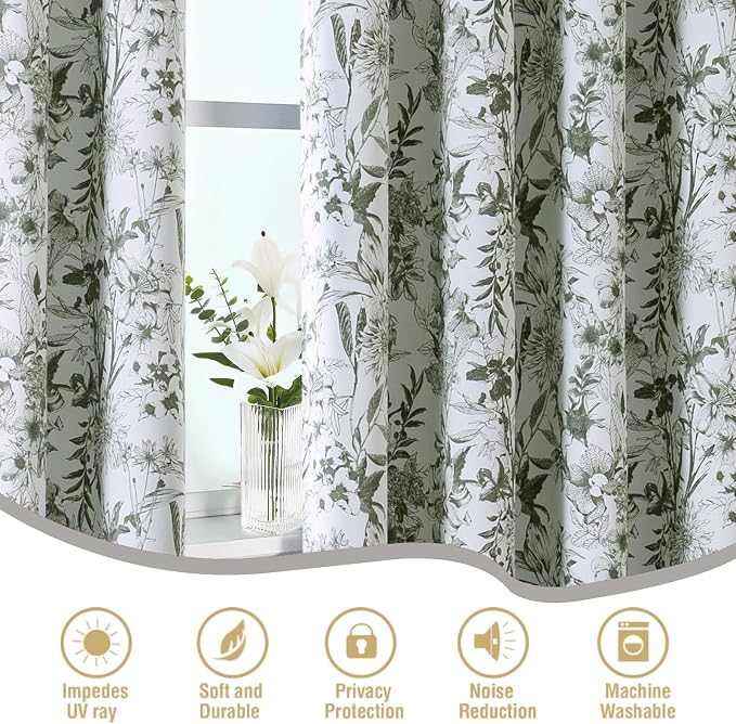 H.VERSAILTEX Blackout Curtains 84 Inch Length 2 Panels Set Floral Print Curtain - Image 6