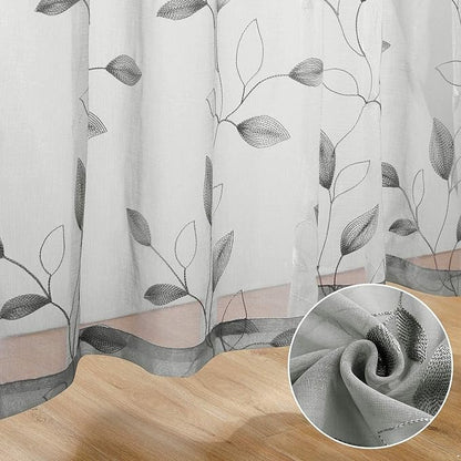 HOMEIDEAS Light Grey/Gray Sheer Curtains 52 X 96 Inches Long 2 Panels - Image 3