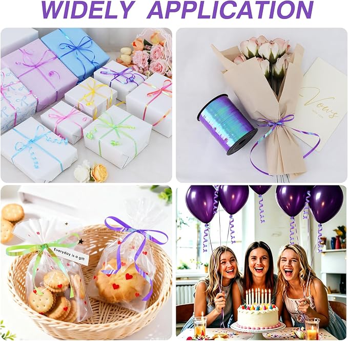 TONIFUL 500 Yards Iridescent Purple Curling Ribbon Balloon String | Iridescent - Image 5