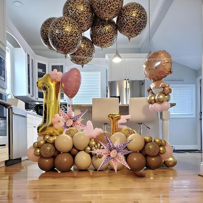 4psc Pink Yellow Leopard Print Balloons Cheetah Print Balloons Explosion Star - Image 4