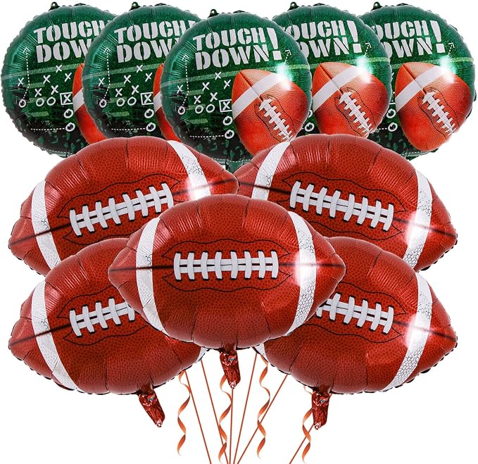 10 Pack 18 Inch Rugby Balloons football balloons Football Field Balloons by LHOAVWE
