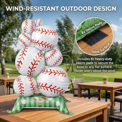 Giant 43-Inch Self-Standing Baseball Foil Balloons, Reusable 3D Mylar Column - Image 4