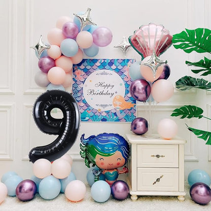 40 inch Number Balloon 0-9 Black Large Number 9 Balloons, Digital Balloons - Image 2