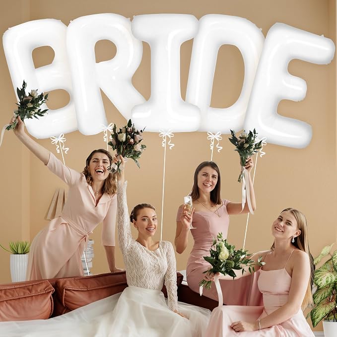 KatchOn Bride Balloons White 40 Inch, Bachelorette Party Decorations | White - Image 7