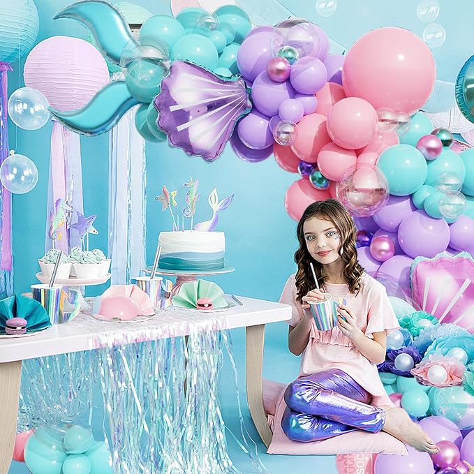 Mermaid Balloon Garland Arch Kit, Under The Sea Ocean Party Decorations | - Image 4