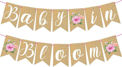 Baby in Bloom Banner Floral Baby Shower Banner Flower Bady Shower Party by Adecortalk