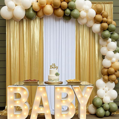 10ftx10ft Thick Gold Glitter Backdrop Curtain Panels - Image 6