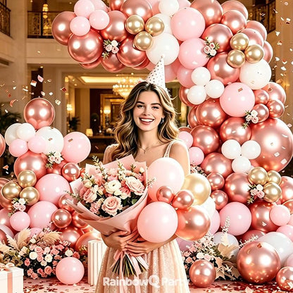 RainbowQ 165 Pcs Rose Gold Balloons Arch Kit Different Sizes Garland | Metallic - Image 6