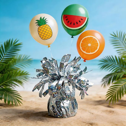 Glitter Silver Balloon Weights, 6 Pack | Glitter silver PET film; helium - Image 4