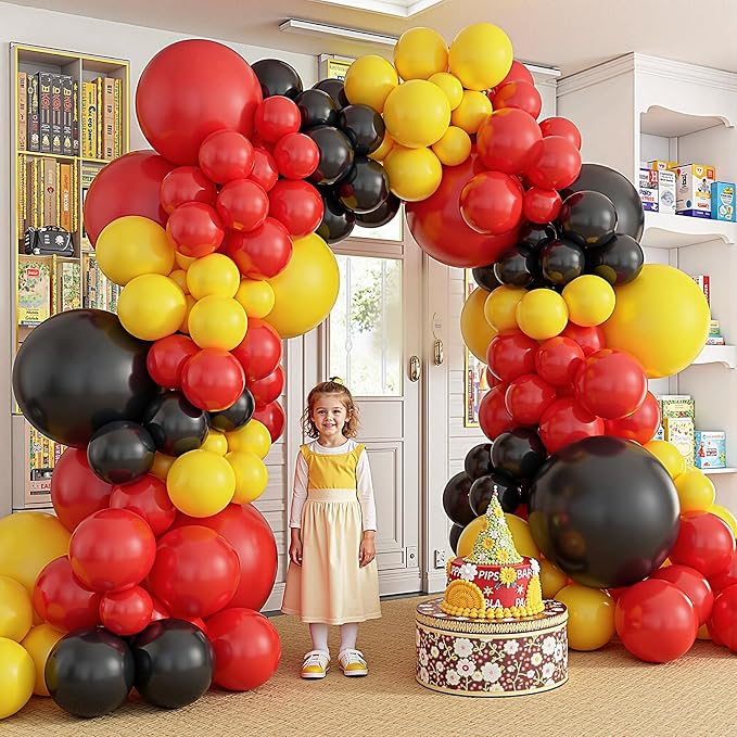 412Pcs Red Yellow Black Balloon Garland Arch Kit, 18 12 10 5 Different Sizes - Image 6
