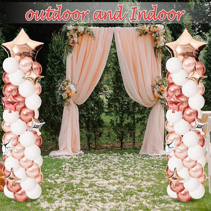 Gejoy 110 Pcs Champagne Rose Gold Balloons Column Stand Kit Adjustable Tower - Image 7