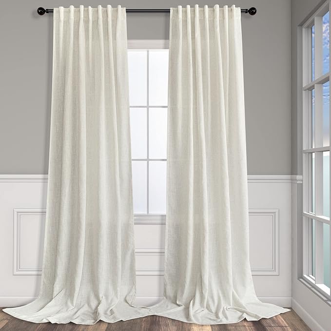 Pitalk Natural Linen Extra Long Curtains 120 Inch Length by Pitalk