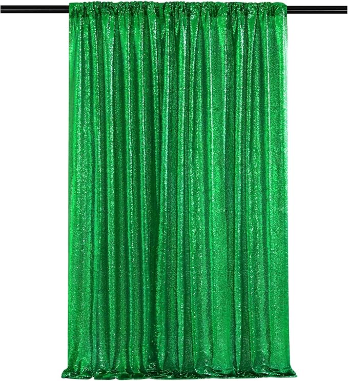 Green Sequin Backdrop Curtains-1 Panel 5FTx8FT Green Backdrop by SoarDream