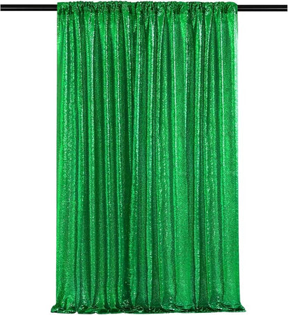 Green Sequin Backdrop Curtains-1 Panel 5FTx8FT Green Backdrop by SoarDream