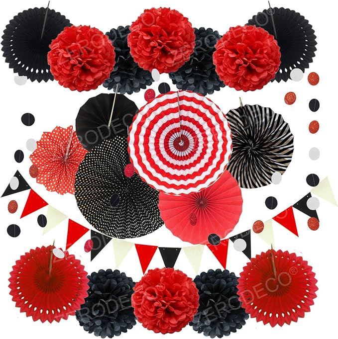 Party Decoration, Garlands String Polka Dot and Triangle Bunting Flags by ZERODECO