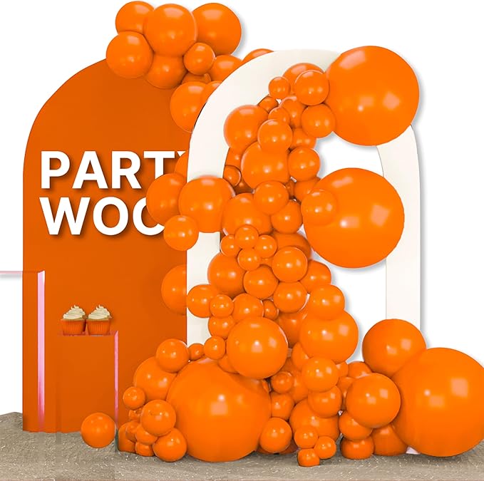 PartyWoo Orange Balloons 155pcs Fall Latex Helium Balloons Different Sizes | 18 by PartyWoo