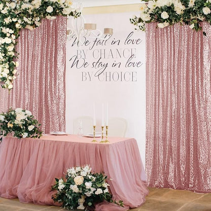 Hahuho Rose Gold Sequin Backdrop Curtain, Party Decoration（4 Panels, 2FT x 8FT - Image 3