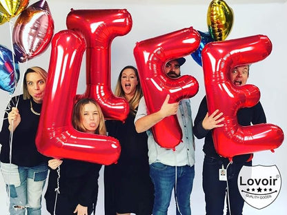 Lovoir 40 Inch Large Red Letter W Balloons Big Size Jumbo Mylar Foil Helium - Image 6