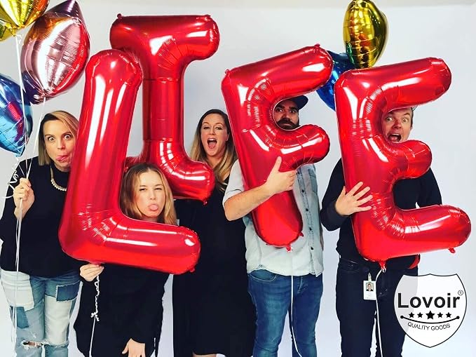 Lovoir 40 Inch Large Red Letter R Balloons Big Size Jumbo Mylar Foil Helium - Image 6