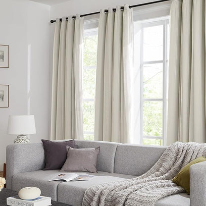 100% Blackout Curtains for Bedroom, Double Layer Beige Curtains, Room Darkening - Image 9