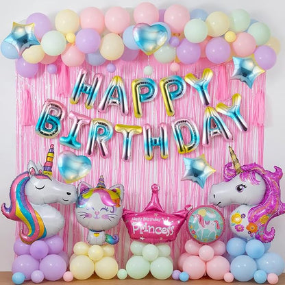 CANREVEL Happy Birthday Banner + 12Pcs Star & Heart Balloons, Gradient | 13pcs - Image 4