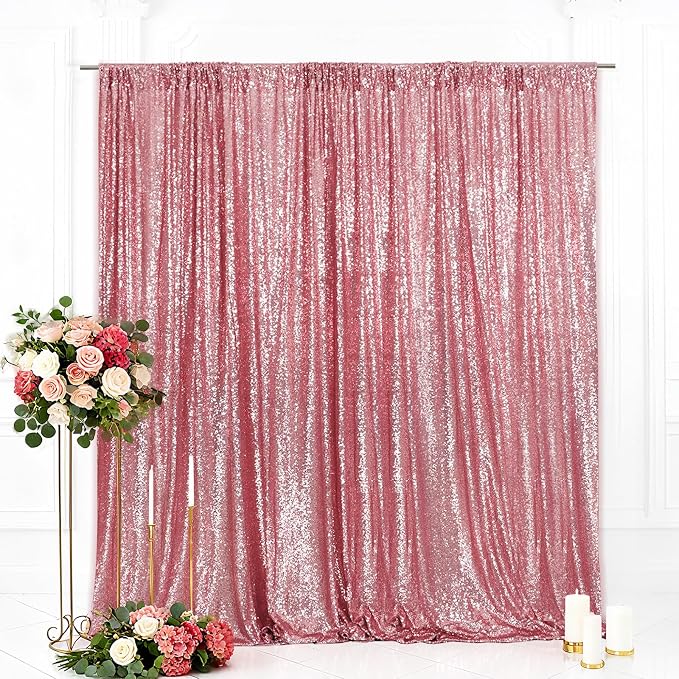 Eternal Beauty Fuchsia Pink 3mm Sequin Backdrop 8x8 Ft by EternalBeauty