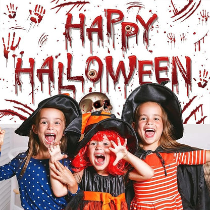 Red Happy Halloween Backdrop Banner Photography Background - Image 4