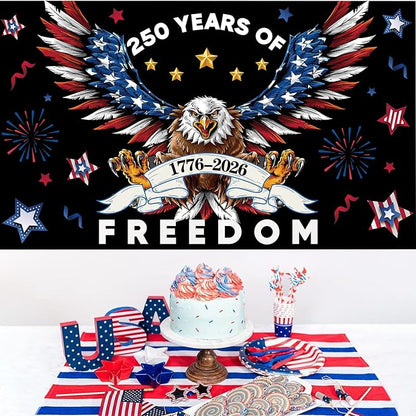 Red Blue 250 Years America Backdrop Banner Photography Background - Image 6
