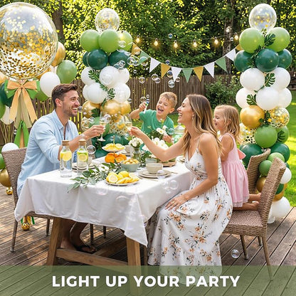 LovesTown Sage Green Gold and White Balloons - Image 3