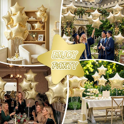 Gold Star Balloons, 18 Inches Light Gold Star Balloon - Image 6