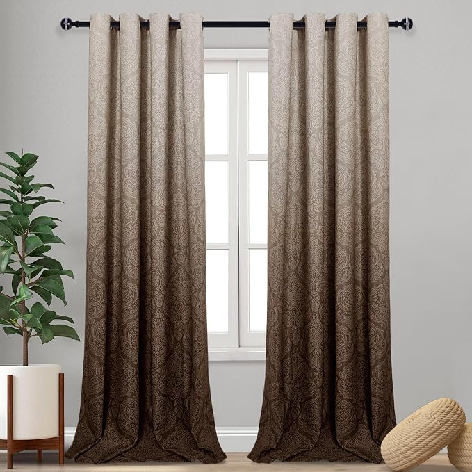 DWCN Brown Room Darkening Blackout Curtains by DWCN