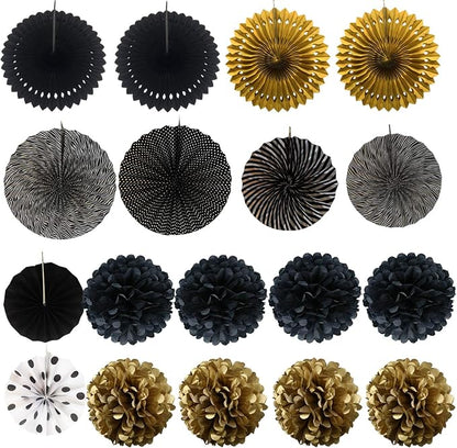 Party Decoration, Pom Poms Flowers, Garlands String Polka Dot and Triangle - Image 7