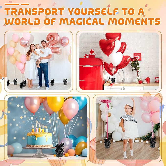 6 Pack Black Balloon Weights Metallic Holder Anchors Balloon Holder Weights - Image 5
