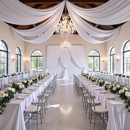 10ft x 15ft White Backdrop Curtains - Image 9