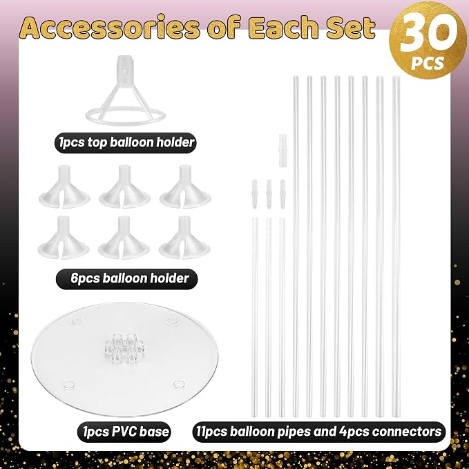 30 Sets Balloon Stand Kit, Balloon Sticks - Image 3