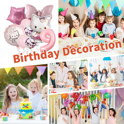 Cartoon Party Balloons, Cute Number 9 Balloon - Image 7